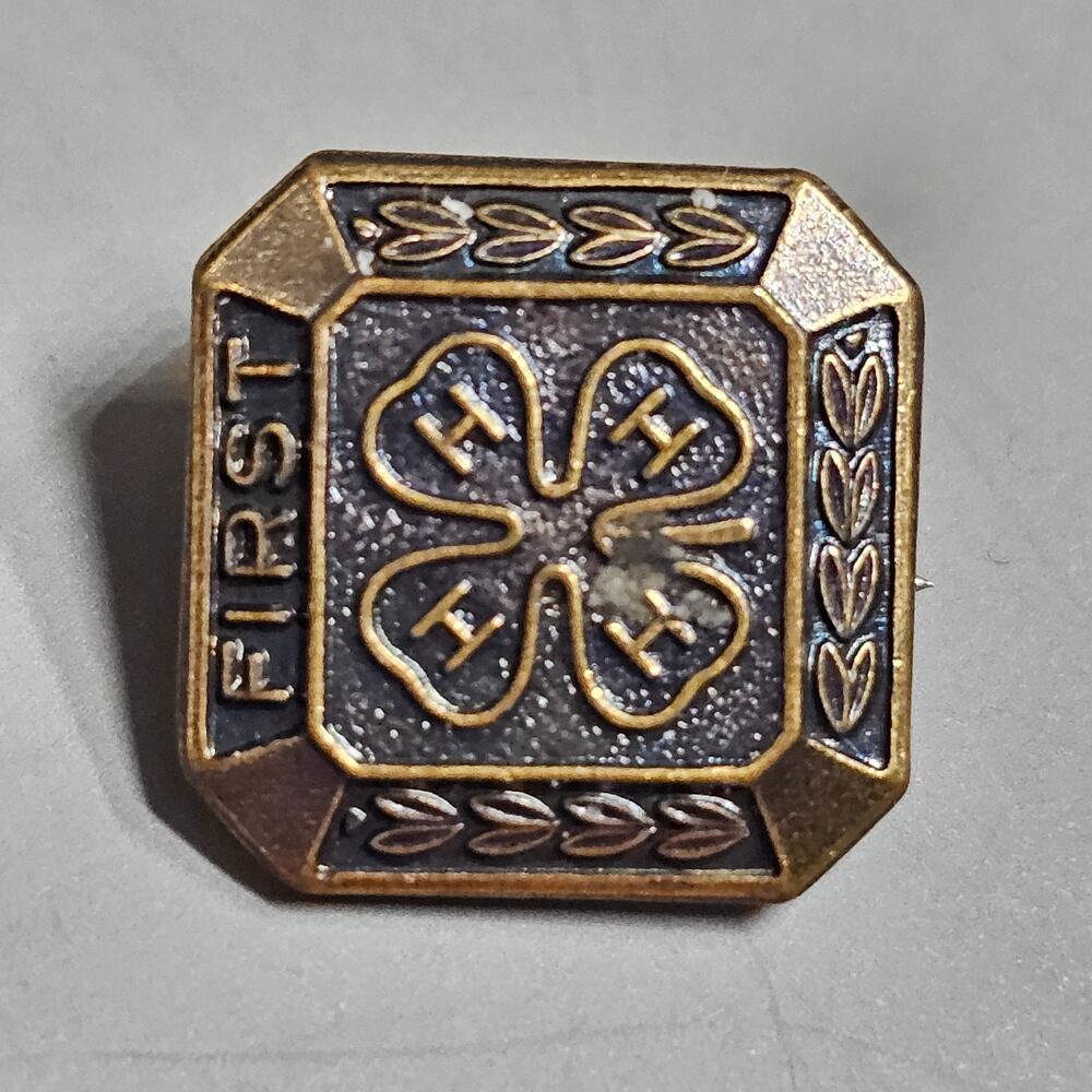 4H FIRST Year Member Place Award Pin Lapel Pin 4 Leaf Clover Vintage
